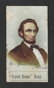 c1880's H600 Larkin Trade Card - Sweet Home Soap Presidents - Abraham Lincoln - Picture 1 of 2
