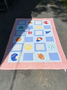 pottery barn kids quilt twin- Sports Theme 