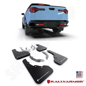 Rally Armor UR Black Mud Flaps w/ Blue Logo for 2022-2025 Hyundai Santa Cruz - Picture 1 of 4
