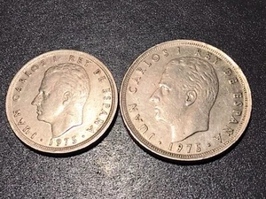 1975 Spain 5 Pesetas & 25 Pesetas-X2 Nice Grade Collectible Coins. - Picture 1 of 6