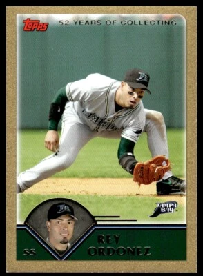 2003 Topps Traded & Rookies Gold Rey Ordonez 0227/2003 Tampa Bay Devil Rays #T44 - Image 1 of 2