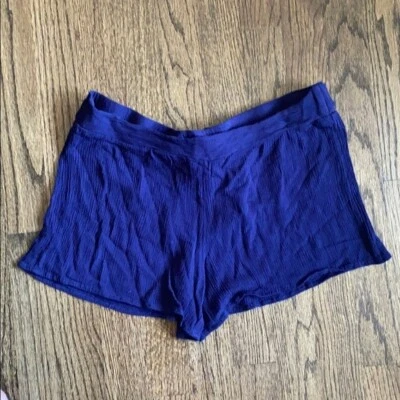Rue 21 Large Navy Blue Crinkle Lounge Shorts Casual Summer Vacation Women - Image 1 of 4