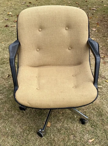 Mid Century Modern Vintage Steelcase Tan BLACK Chair Pollock style L@@k Cover