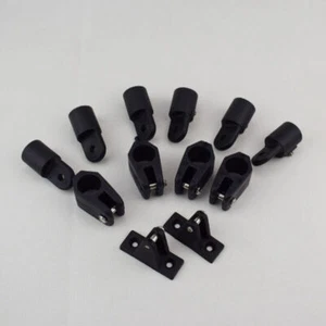 Juego de herrajes de accesorios de nailon para bote negro de 7/8" de 12 piezas para bimini top de 3 procos - Imagen 1 de 2