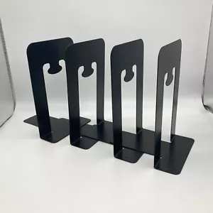 JUEGO DE 4- sujetalibros de metal negro para estantes, libros antideslizantes de extremo para sostener libros - Imagen 1 de 9