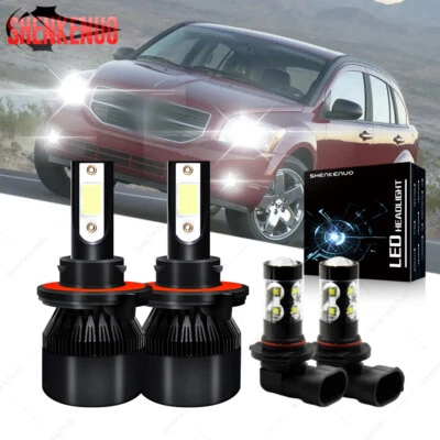 Para Dodge Caliber 2007 2008 2009 6000K Combo 4 piezas faros LED + bombillas antiniebla Foto 1 de 4