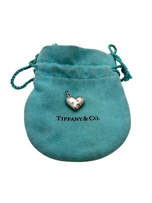 Tiffany & Co. Sterling Silver Diamond Etoile Heart Pendant Or Charm - Box - Image 1 of 4