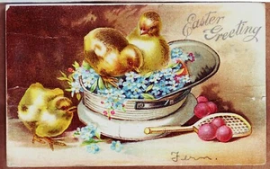 EASTER GREETING Embossed Postcard c1907 - Picture 1 of 2