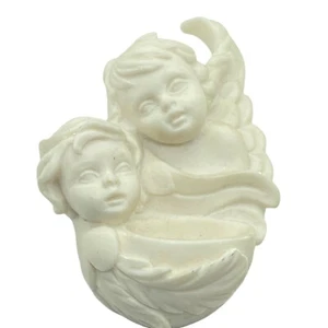 Holy Water Font Angel Cherubs Catholic Made in Italy Creamy White Hanging - Picture 1 of 8