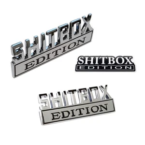 4pc SHITBOX EDITION Chrome emblem Badges fits Chevy Ford Car Truck - Picture 1 of 5