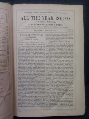 DICKENS A Tale of Two Cities First Edition 1859/60 - All The Year Round Vol 1&2 - Image 1 of 4