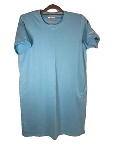 Columbia Women's Blue Park Cotton T-Shirt Dress - Pockets Medium - Picture 1 of 11