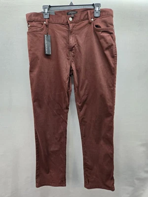 Calça Chinos Masculina Banana Republic Traveler Slim Fit Tamanho 34 30 Borgonha - Imagem 1 de 4