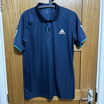 Adidas ClimaCool Men’s Tennis Polo Shirt Navy Blue Size M –Breathable Sports Top - Image 1 of 4