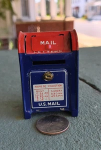 VTG US Post Office Mailbox Tin Litho Toy Bank Made In Japan No Key 2.5” High - Picture 1 of 6