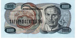 +++1.000,-- Schilling, ATS 1.000,-- Viktor Kaplan 2.1.1961 ! - Bild 1 von 2