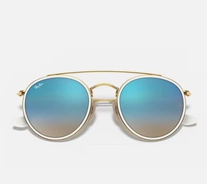 Ray-Ban RB3647N Sonnenbrille Unisex rund gold/verspiegelt blau 51 mm 0014O authentisch - Bild 1 von 10