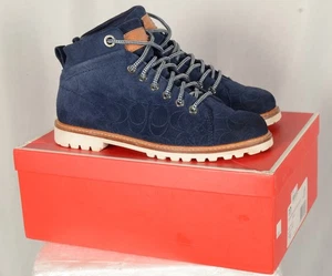 Coach Ester A4191 Damen blau Signatur geprägt Wildleder Stiefel Bootie Größe 7 7M - Bild 1 von 11