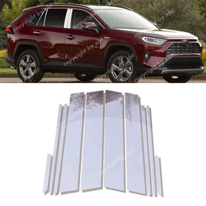10PCS Chrome Pillar Post Door Window Cover Trim For Toyota Rav4 2019-2025 - Picture 1 of 8