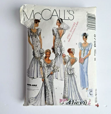 De Colección McCalls 5758 Patrón de Costura Boda Vestido de Novia Vestido de Dama de honor Talla 14 (B36) Foto 1 de 4