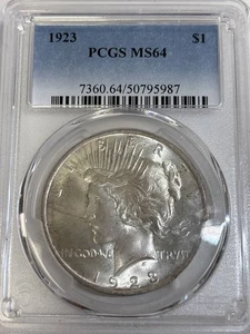 1923 P Peace Silver Dollar PCGS MS-64 - Picture 1 of 2
