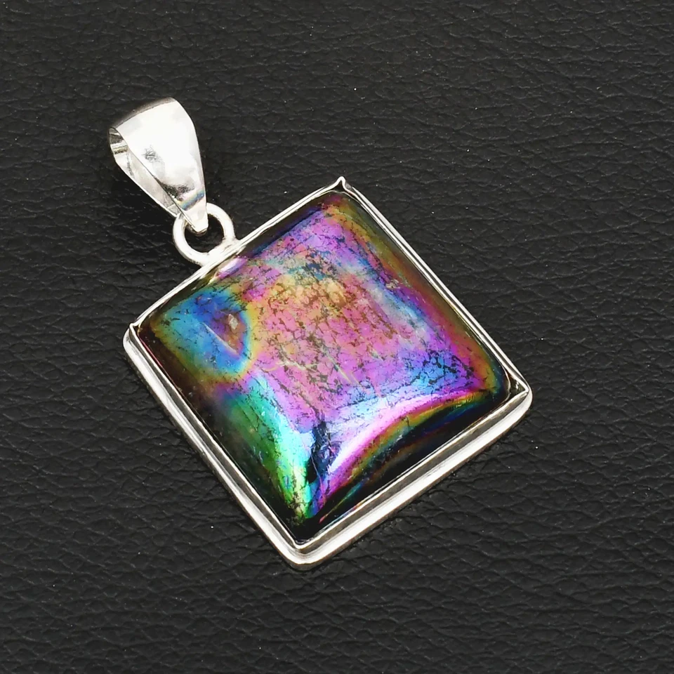 Colgante étnico hecho a mano de piedras preciosas de cuarzo aura de titanio joyería 1,8" AP-41055 Foto 1 de 1