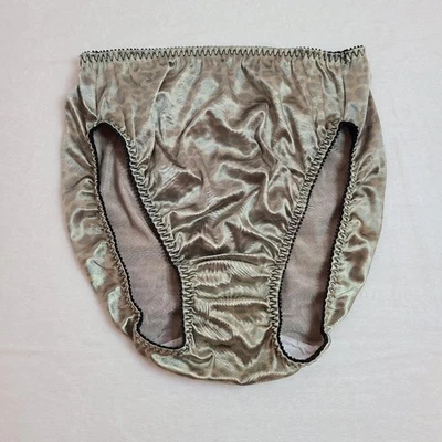 复古 Vassarette Silky Second Skin 缎面高腿内裤 M 码 — 第 1/4 张图片