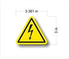 Industrial Safety Decal Sticker caution RISK OF SHOCK HIGH VOLTAGE warning label