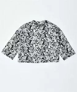 VINTAGE Womens Blazer Jacket UK 14 Medium Silver Floral AH14 - Picture 1 of 2