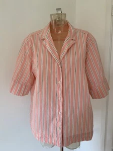 Ladies Monki Oversized Boxi Pink & White Striped Cotton Shirt Top Blouse Size M - Picture 1 of 3
