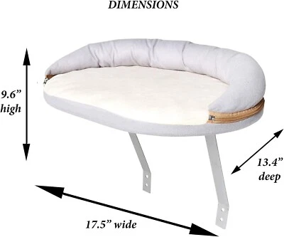 FRISKY FRIENDS Kitty Perch Window Sill Cat Bed Hammock Seat Pet Sunny Mounted Indoor Grey