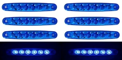 Juego de 8 luces de marcado de contorno lateral azul 24V 6 LED para Scania MA... - Imagen 1 de 3