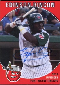 2010 Ft Wayne Tincaps EDINSON RINCON Signed Card autograph AUTO PADRES