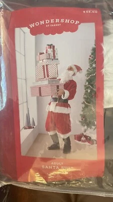 Traje de Papá Noel adulto chaqueta, pantalones, cubrebotas, barba, sombrero, cinturón Wondershop Target Foto 1 de 4