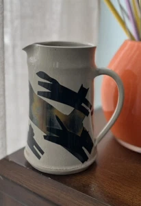 Westcote Bell Pottery Cat Design Ohio Cream Kitten Small Pitcher Art Terracotta - Picture 1 of 8