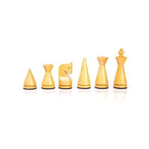 Manopoulos Modern Style Wooden Chessmen - Handmade 32 Piece Set with 7.6cm King - Picture 1 of 3
