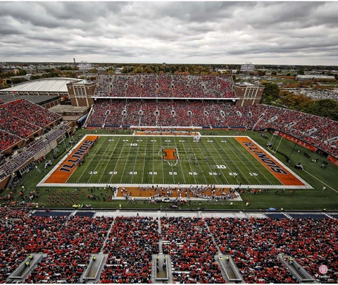 Illinois Fighting Illini Unsigned Memorial Stadium Photograph Cover