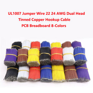 UL1007 Jumper Wire 22 24 AWG Dual Head Tinned Copper Hookup Cable PCB Breadboard