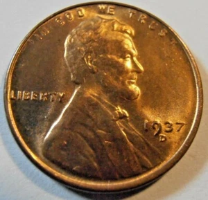 1937 D  BU LINCOLN CENT - One Coin Selected from a Nice Roll - Picture 1 of 7