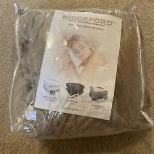 Biddeford TWIN size Electric Comfort Knit Heated Soft Blanket - Beige - Tan