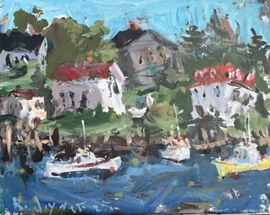 Lovely Coastal Escape – Original 16x20" Acrylic Landscape Painting – Signed - Picture 1 of 10
