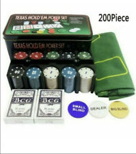 Texas Hold Em Poker Set 200pc Case Casino Style Card Dealer Chips Accessories