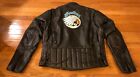 VTG Indian Motorcycle Leather Jacket Removable Lining Men's Large w / Side-Laces