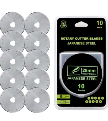 Paquete de 10 cuchillas de corte rotativas de repuesto de acero japonés Headley Tools 28 mm Foto 1 de 4