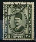 Egypt 1927-1937 Sg#163A, 20M Deep Olive-Green King Fuad Used #F2461