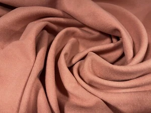 Wool Blend Flannel Brushed Coat Jacket Fabric, Per Metre - Plain - Salmon Pink - Picture 1 of 3