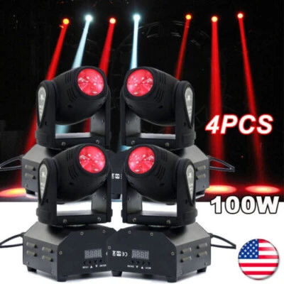 4PCS 100W LED Moving Head Light RGBW DMX Beam Stage Spot Lighting DJ Disco - Image 1 of 4