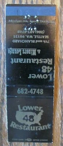 SEATTLE, WASHINGTON: LOWER 49 RESTAURANT MATCHBOOK MATCHCOVER -E - Picture 1 of 1