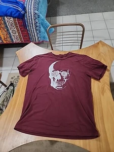 Weinrotes Converse Worldwide Movement *RAR* Herren Totenkopf T-Shirt Größe M Distressed - Bild 1 von 5