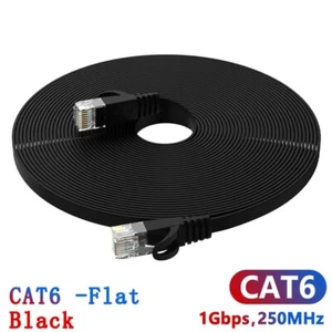 Gigabit CAT6 Ethernet cable Network High speed LAN jumper RJ45 Black for routers - Picture 1 of 47